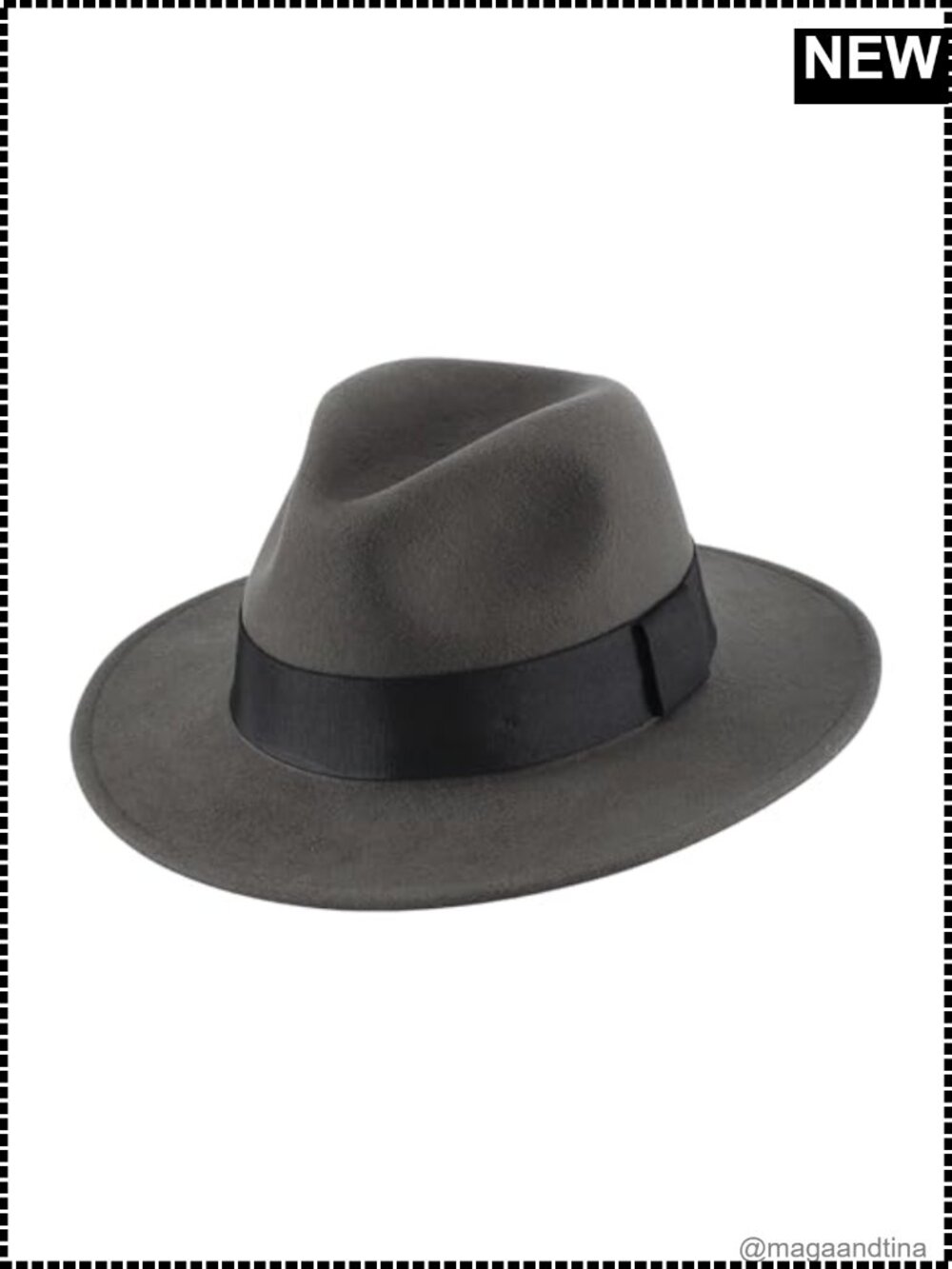 Wool Fedora Hat Wide Brim Panama Hat with Band